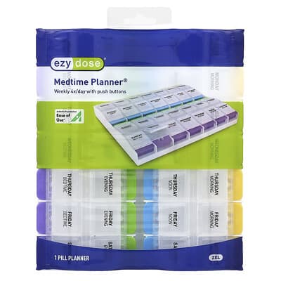 Планировщик приема лекарств Ezy Dose Weekly 4X/Day, 2 XL, 1 шт.