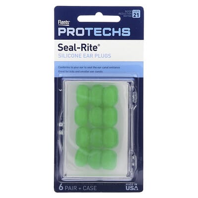 Беруши Pro-Techs Seal-Rite Silicone Green с кейсом