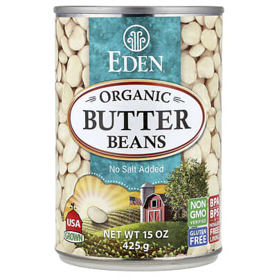 Organic Butter Beans, 15 oz (425 g)
