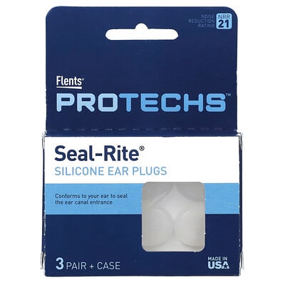 Силиконовые беруши Protechs Seal-Rite, 3 пары + кейс