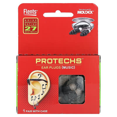 Беруши Protechs для музыки, 1 пара с кейсом