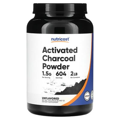 Nutricost порошок активированного угля, без вкуса, 2 lb (907 g)