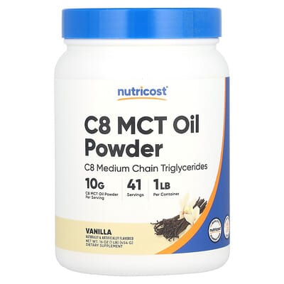 Порошок масла C8 MCT, ваниль, 1 lb (454 g)