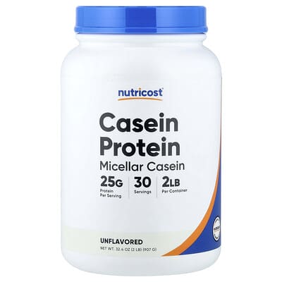 Nutricost Casein Protein, без вкуса, 2 lb (907 g)
