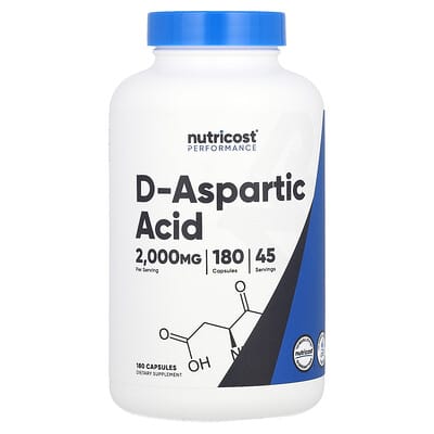 Nutricost D-Aspartic Acid, 180 капсул (500 mg на капсулу)