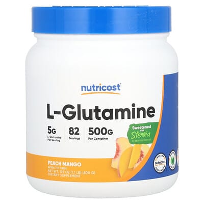 Nutricost L-Glutamine, персик-манго, 17.9 fl oz (500 g)
