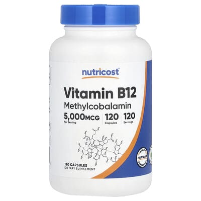 Витамин B12, 5,000 mcg, 120 капсул