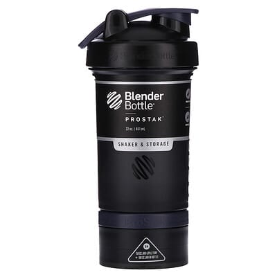 Blender Bottle ProStak, шейкер и контейнер, FC Black, 22 oz (651 ml)