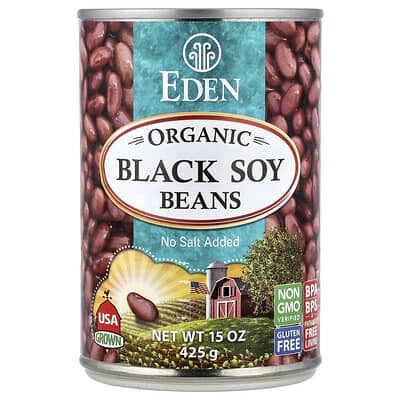 Organic Black Soy Beans, 15 oz (425 g)