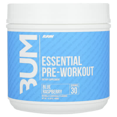 Bum Essentials, Essential Pre-Workout, Blue Raspberry, 14.81 oz (420 g)