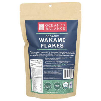 Сушеные водоросли Organic Wakame Flakes, 4 oz (113 mg)