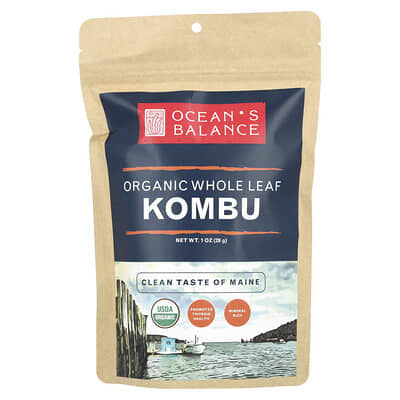 Ocean's Balance Органическая цельная морская капуста Комбу, 1 oz (28 g)