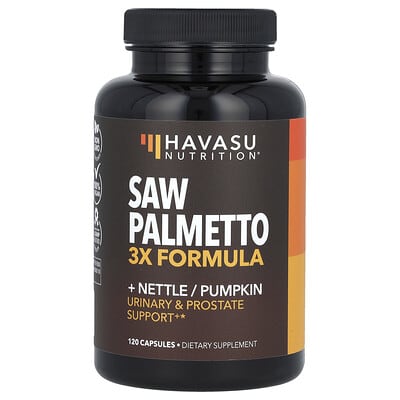 Havasu Nutrition Saw Palmetto, формула 3x + крапива / тыква, 120 капсул
