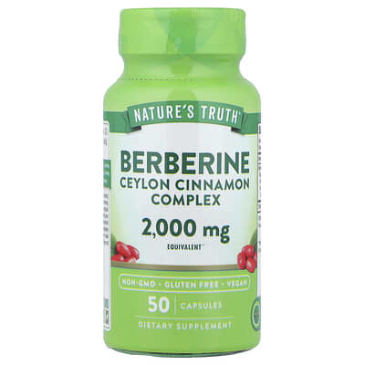 Комплекс берберина и цейлонской корицы, 2,000 mg, 50 капсул