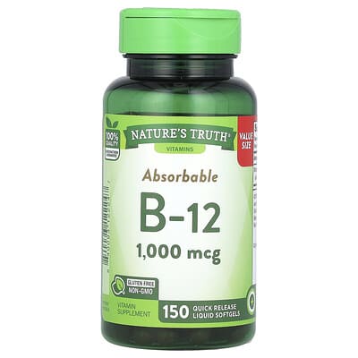 Витамин B-12 Nature's Truth 1,000 mcg, 150 Quick Release Liquid Softgels