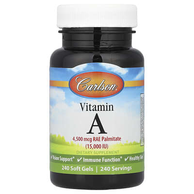Vitamin A, 4,500 mcg RAE (15,000 IU), 240 Soft Gels
