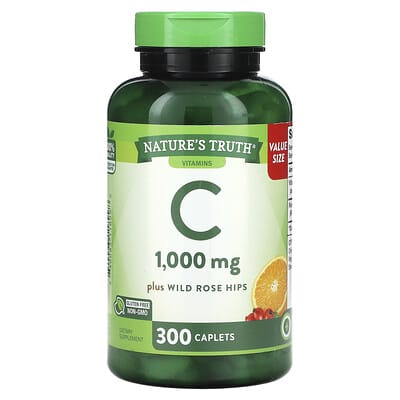 Vitamin C Plus Wild Rose Hips, 300 Caplets