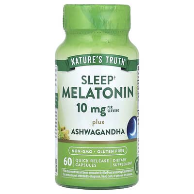 Nature's Truth Melatonin Plus Ashwagandha, 60 капсул