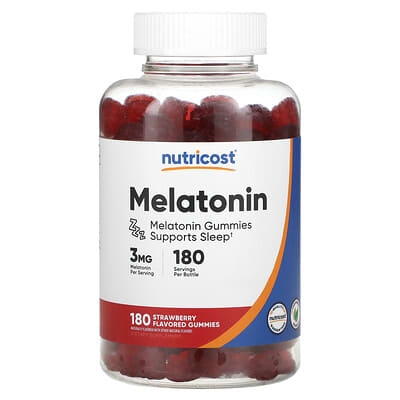 Желейные витамины Melatonin, Strawberry, 3 mg, 180 Gummies