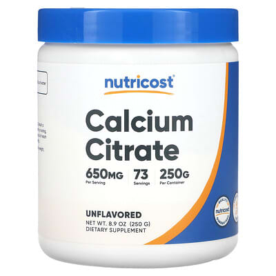 Nutricost Calcium Citrate, без вкуса, 8.9 oz (250 g)