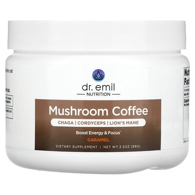 Dr. Emil Nutrition Кофе с грибами, Caramel, 3.5 oz (99 g)