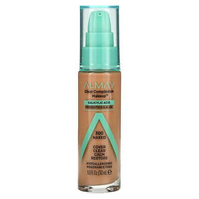 Clear Complexion Makeup, 300 Naked, 1 fl oz (30 ml)