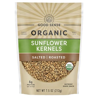 Organic Sunflower Kernels, Salted, Roasted, 7.5 oz (213 g)