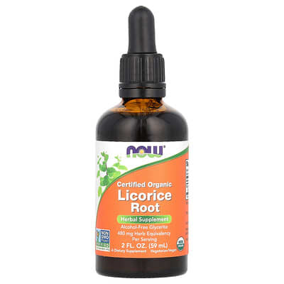 Органический корень солодки NOW Foods 480 mg