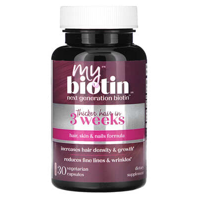 MyBiotin формула для волос, кожи и ногтей, 30 вегетарианских капсул