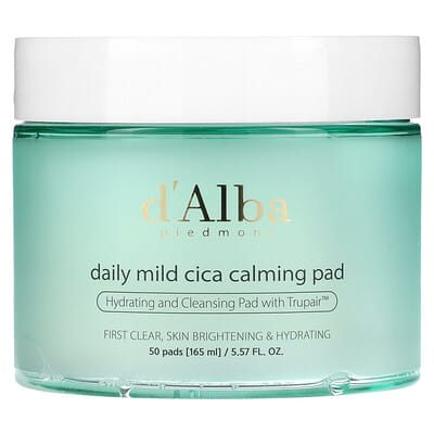 Успокаивающие очищающие диски d'Alba Daily Mild Cica Calming Pad, 50 шт., 5.57 fl oz (165 ml)