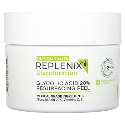Discoloration, Glycolix Elite, Glycolic Acid 20% Resurfacing Peel, 60 Pads
