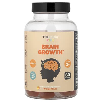 Детские жевательные витамины TruHeight Brain Growth, Orange, 60 шт.