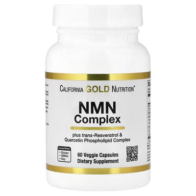 NMN Complex с trans-Resveratrol, Quercetin Phytosome Complex, Apigenin и Luteolin, 60 вегетарианских капсул