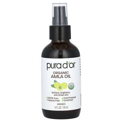 Органическое масло для волос Pura D'or Amla, 4 fl oz (118 ml)