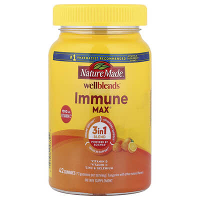 Wellblends™ жевательные витамины ImmuneMax® со вкусом мандарина, 42 шт.