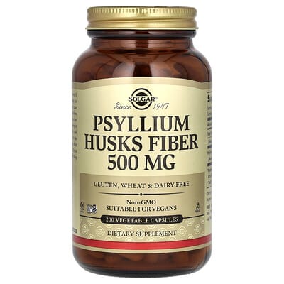 Псиллиум шелуха Solgar, 200 растительных капсул (500 mg на капсулу)