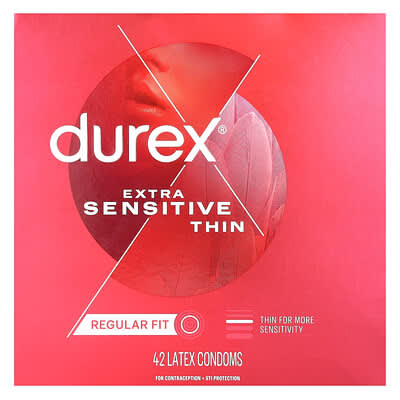 Презервативы Durex Extra Sensitive Thin, Regular Fit, 42 штук