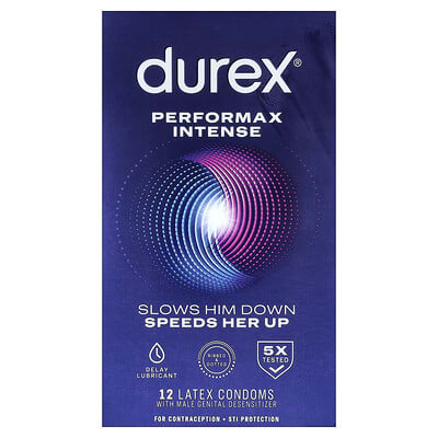 Latex condoms Performax Intense, regular fit, 12 шт