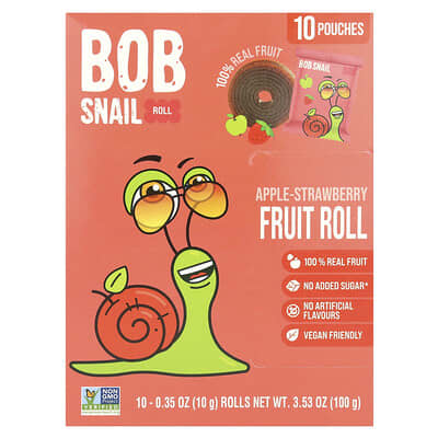 Fruit Rolls, Apple-Strawberry, 10 Pouches, 0.35 oz (10 g) Each
