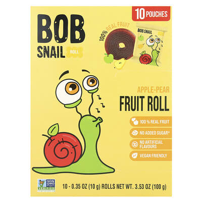 Фруктовые роллы, Яблоко-Груша, 10 пакетиков, 0.35 oz (10 g) каждый