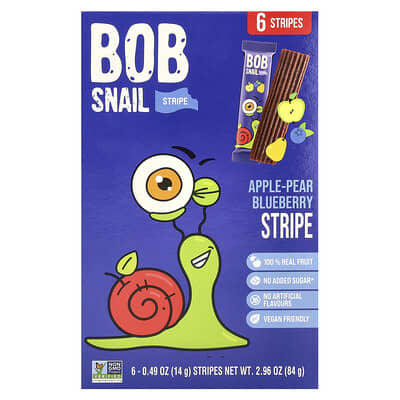 Fruit Stripe, Apple-Pear-Blueberry, 6 полосок, 0.49 oz (14 g) каждая