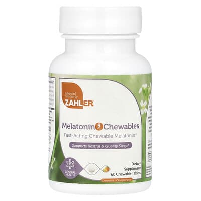 Жевательные таблетки с мелатонином, апельсин, 5 mg, 60 штук