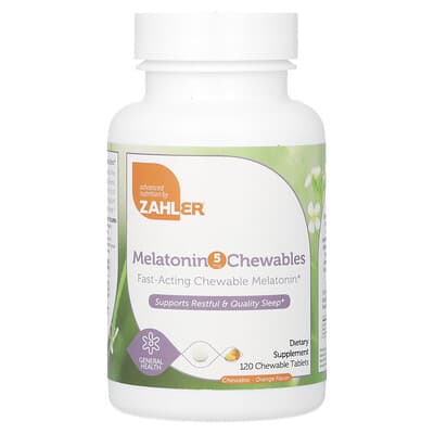 Жевательные таблетки с мелатонином, апельсин, 5 mg, 120 штук
