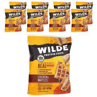 Protein Chips®, Chicken & Waffles, 8 Bags, 1.34 oz (38 g) Each