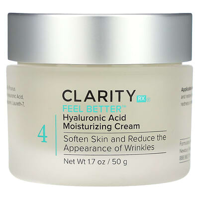 ClarityRx Увлажняющий крем Feel Better с гиалуроновой кислотой, 1.7 oz (50 g)