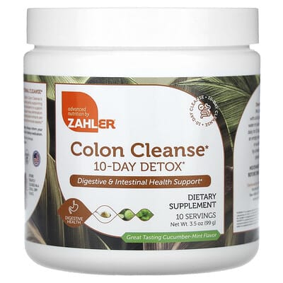 Детокс-очищение кишечника Zahler Colon Cleanse Cucumber Mint 3.5 oz (99 g)
