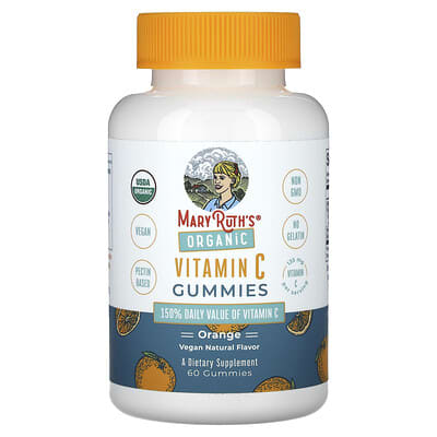 Organic Vitamin C Gummies, Orange, 60 Gummies (45 mg per Gummy)