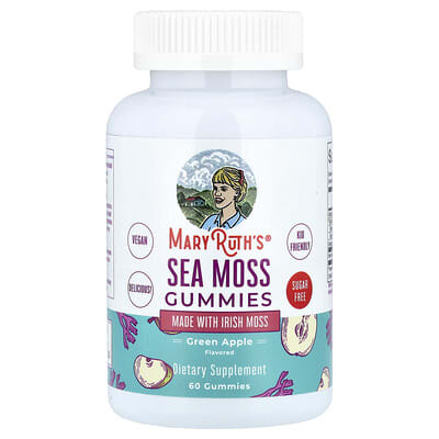 Sea Moss Gummies, Green Apple, 60 Gummies (25 mg per Gummy)