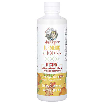 Ликвид-добавка Turmeric & DHA Liposomal Liquid Supplement, Orange Ginger, 15.22 fl oz (450 ml)