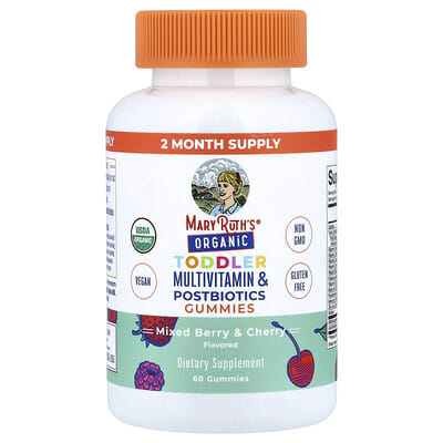 Органические мультивитамины для детей с пребиотиками, Mixed Berry & Cherry, 60 шт
